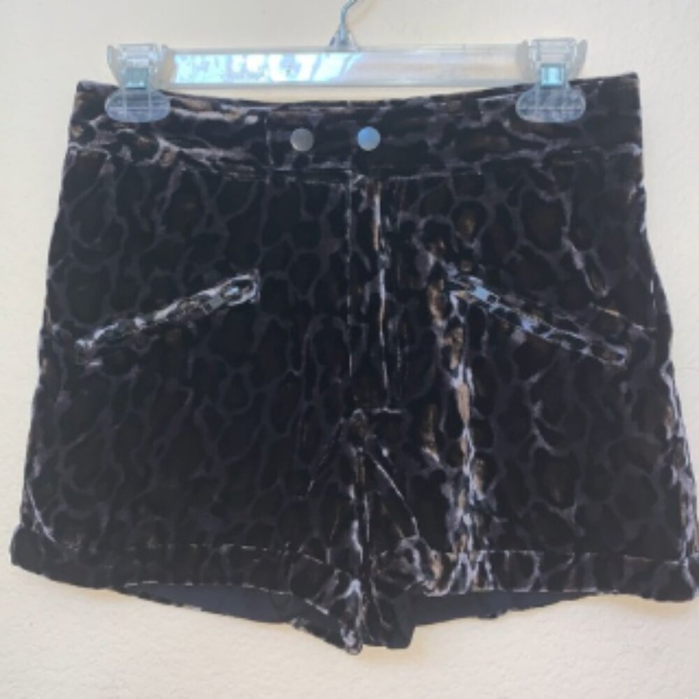 Simone by Katie Nehar Velvet Leopard Print Shorts